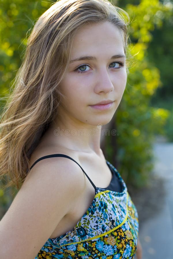 Portrait of a Sixteen Year Old Girl Stock Image - Image of young, blond ...
