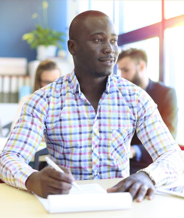Portrait of Smiling African American Business Man Stock Image - Image