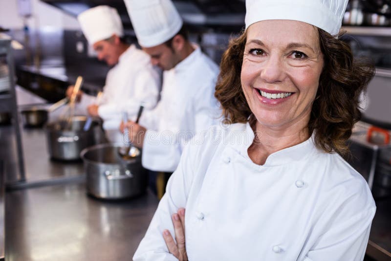 Portrait of Smiling Chef in Commercial Kitchen Stock Photo Image of