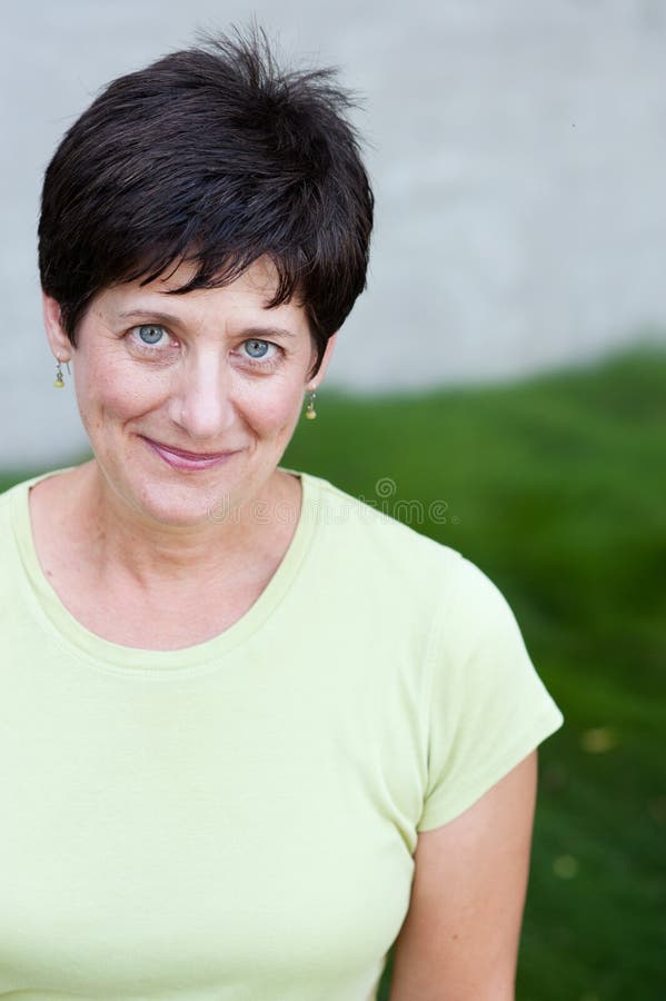 Portrait Of A Smiling Mature Woman Stock Image Image Of Wife Outdoor