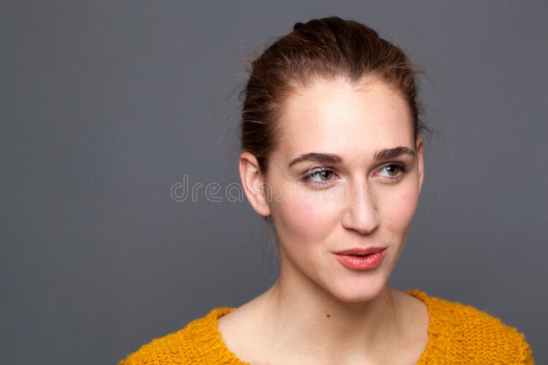 Smiling, natural young woman talking, expressing happiness and radiant wellbeing royalty free stock images Smiling, natural young woman talking, expressing happiness and radiant wellbeing royalty free stock images