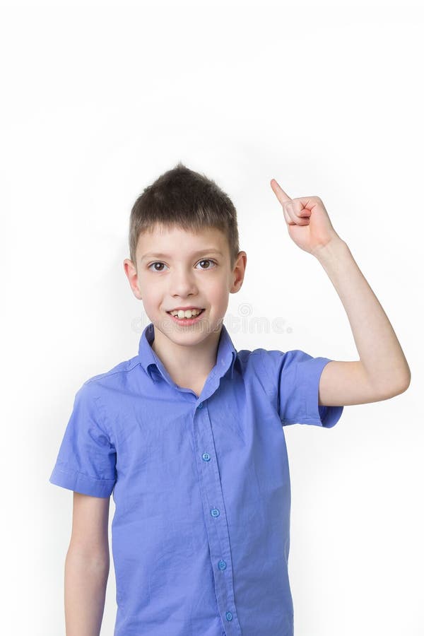 Portrait of smiling teen boy. Happy teenager wearing t-shirt.