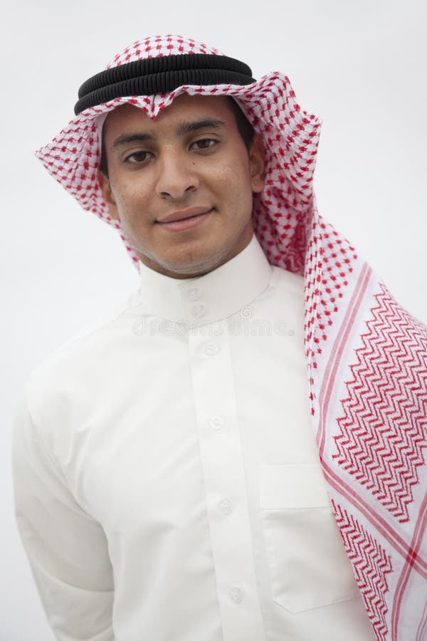 Portrait of Smiling Teenage Boy in Traditional Arab Clothing, Studio Shot Stock Photo - Image of