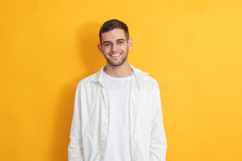 Smiling Young Man in Color Background Stock Photo - Image of beard,  european: 169671840
