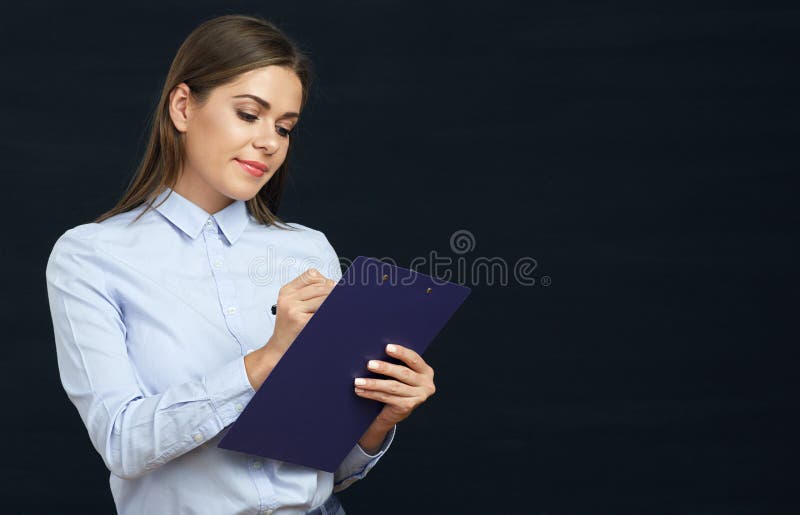 Portrait social de femme des employés de scrutin photo libre de droits Portrait social de femme des employés de scrutin photo libre de droits