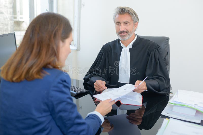 Portrait Solicitor with Client Stock Photo Image of robes, male 161828176