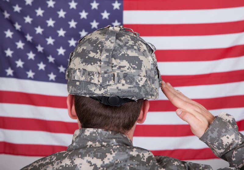 Portrait Of Solider Saluting stock photography Portrait Of Solider Saluting stock photography