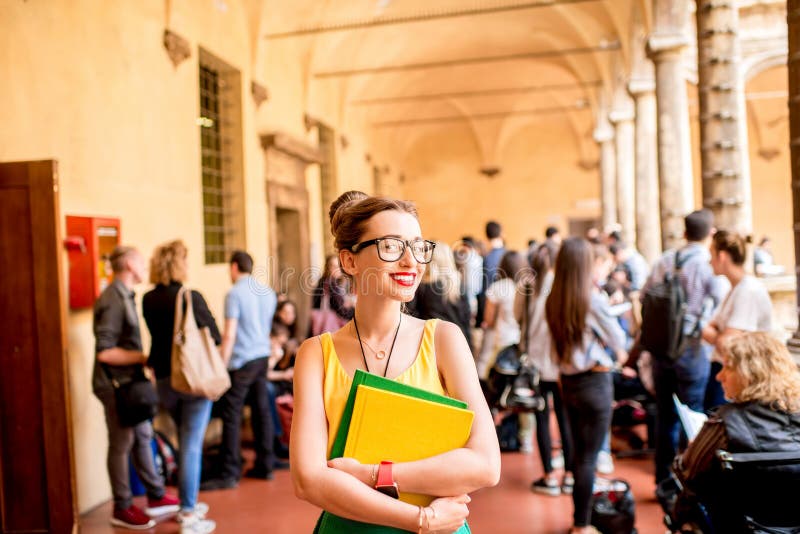 Portrait of a student at the old university