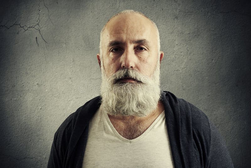 Portrait of stylish senior man with grey-haired beard royalty free stock image Portrait of stylish senior man with grey-haired beard royalty free stock image