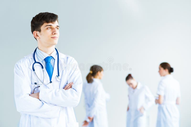 Portrait of successful young doctor