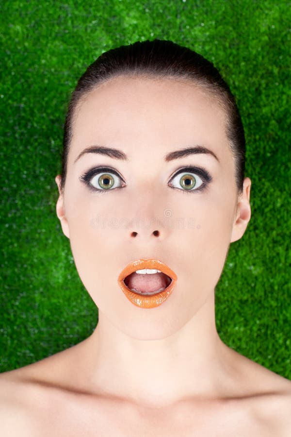Portrait Of A Surprised Beautiful Woman Mouth Open Stock Image Image Of Modern Camera 23922979