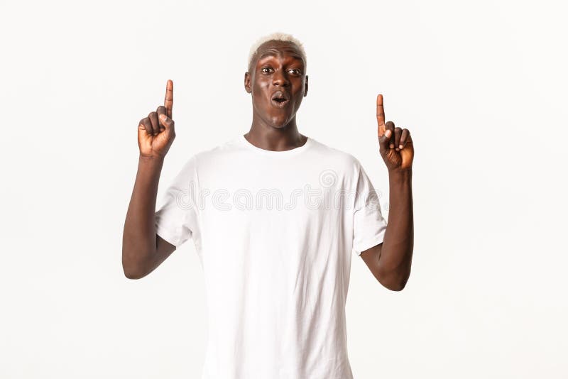 Portrait of Surprised and Fascinated African-american Blond Guy, Say ...