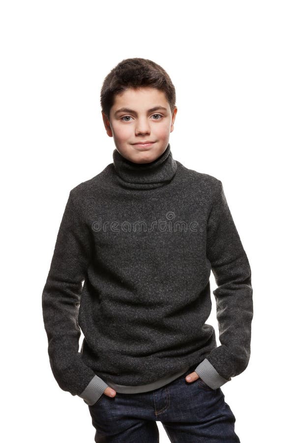 Portrait of a teen boy in studio royalty free stock photo