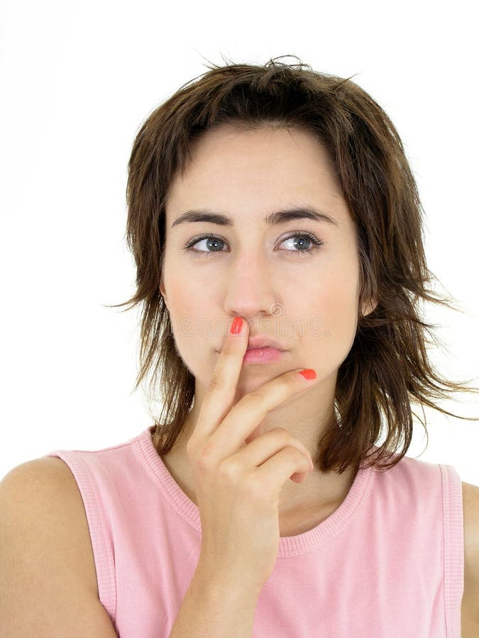 Portrait of thinking female royalty free stock photography