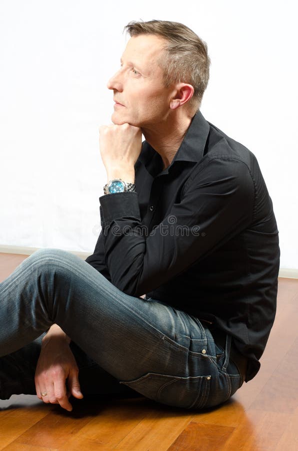 Portrait thinking man royalty free stock image