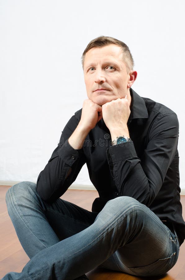 Portrait thinking man royalty free stock photos