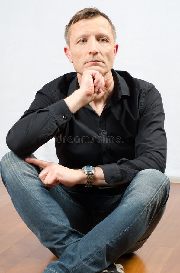 Portrait thinking man royalty free stock photos