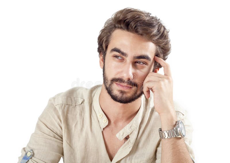 Portrait of thinking man royalty free stock images