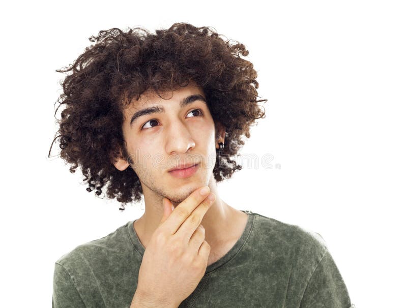 Portrait of thinking young man royalty free stock photo