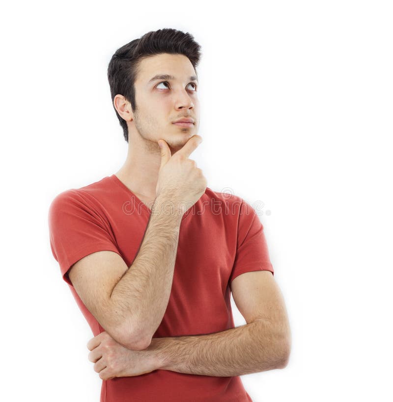 Portrait of thinking young man royalty free stock photo