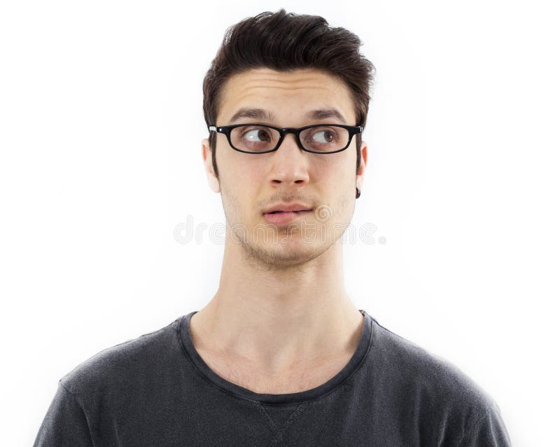 Portrait of thinking young man royalty free stock images