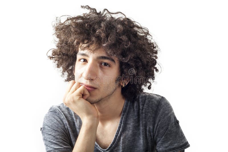 Portrait of thinking young man royalty free stock images
