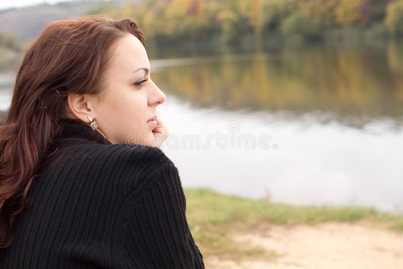 Portrait of a thoughtful young woman