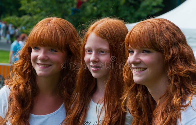 Portrait of three redheaded girls