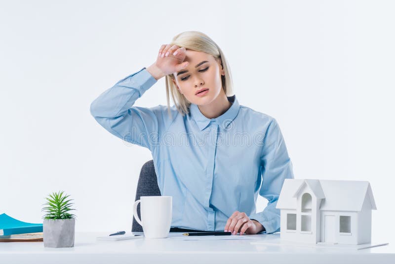 portrait of tired real estate agent royalty free stock photos portrait of tired real estate agent royalty free stock photos
