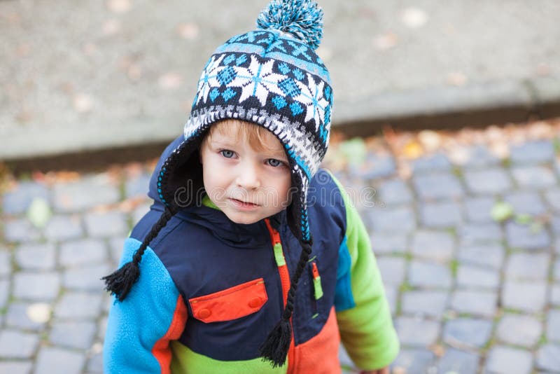 Portrait of Toddler Boy in Spring Clothes Stock Image Image of male