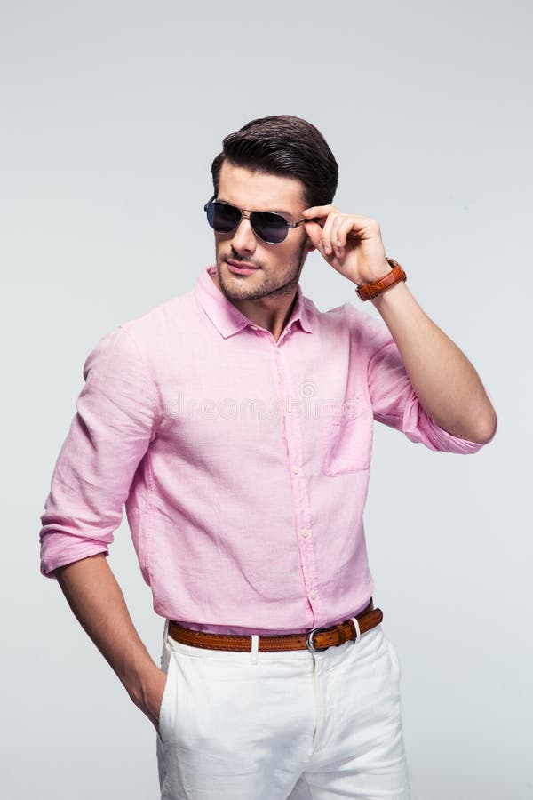 Portrait of a Trendy Young Man in Sunglasses Stock Image - Image of ...