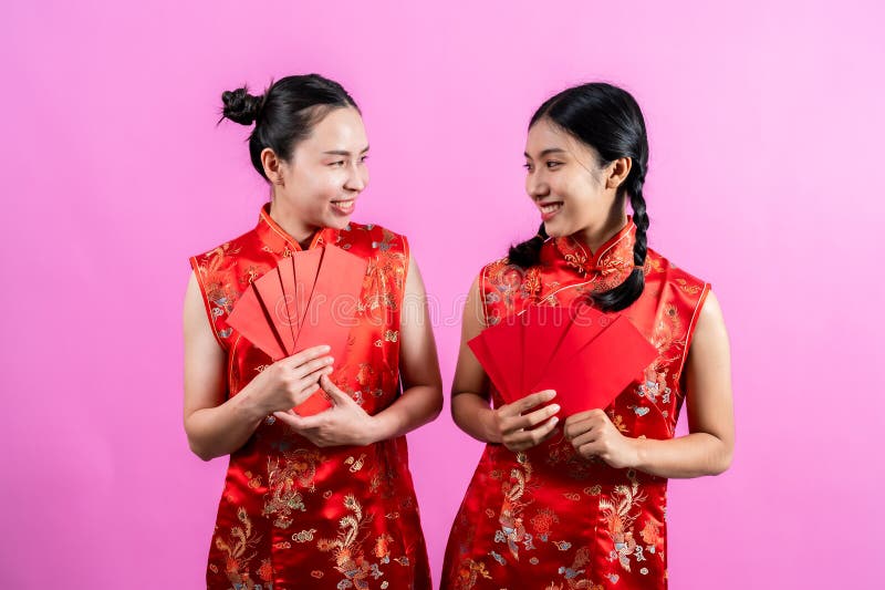 Two Chinese Women Traditional National Costumes Stock Photos - Free ...