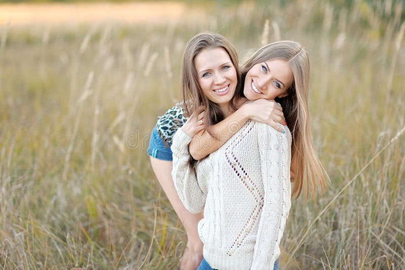 Portrait Of Two Beautiful Sisters Stock Image Image Of Natural Gaiety 50526313