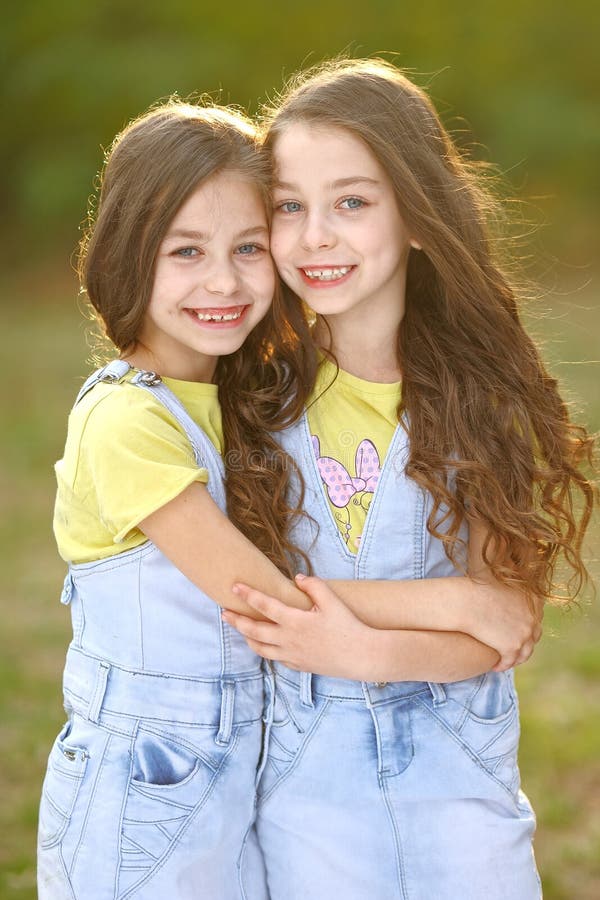 Portrait Of Two Girls Twins Stock Photo Image 46458