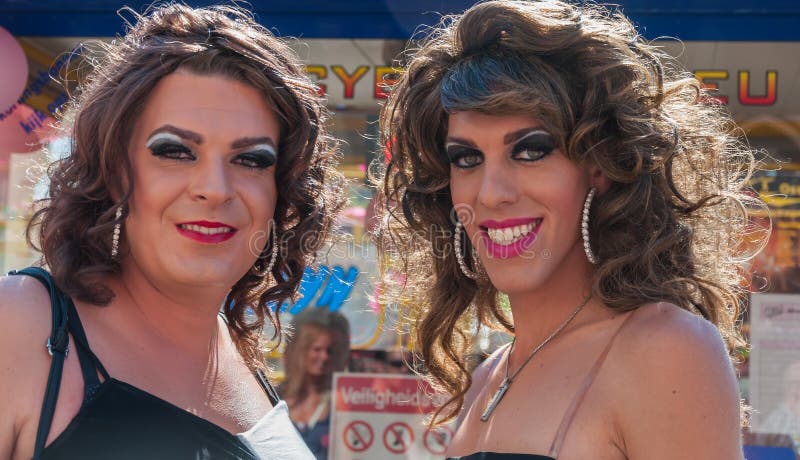 Portrait of a two posing drag queens