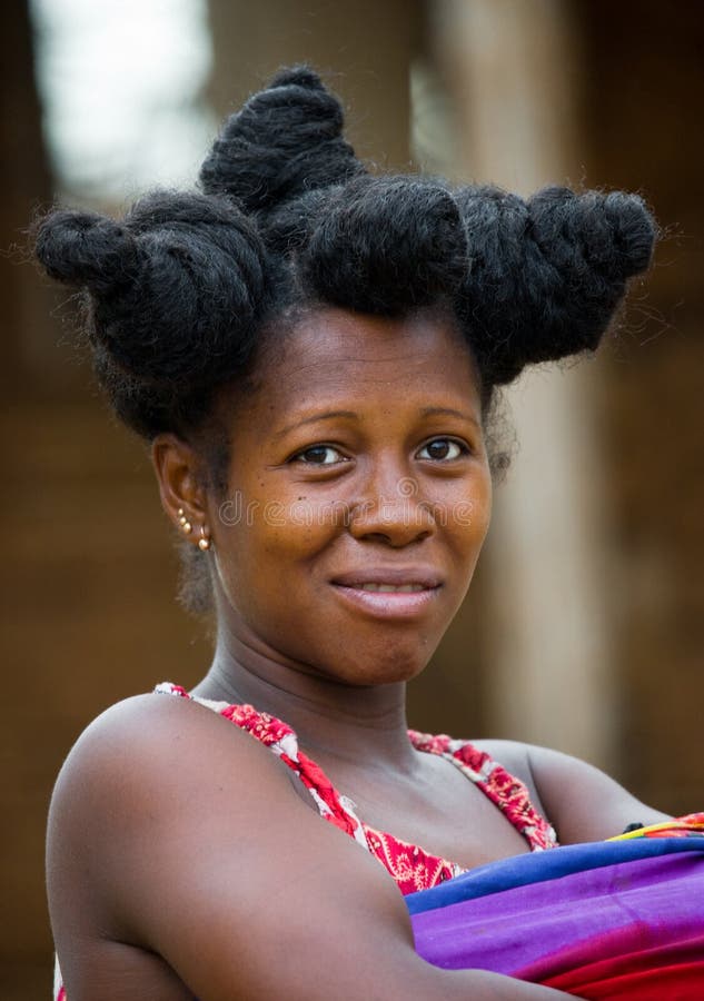 Portrait of a Village Woman with an Unusual Hairstyle. Editorial Image -  Image of island, traditions: 78107965