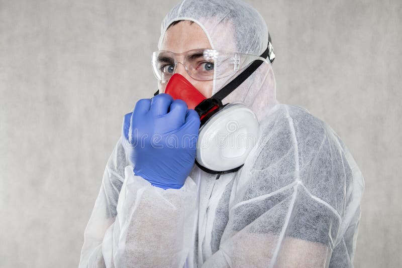 Portrait of a Virologist in a Protective Suit Stock Photo - Image of ...