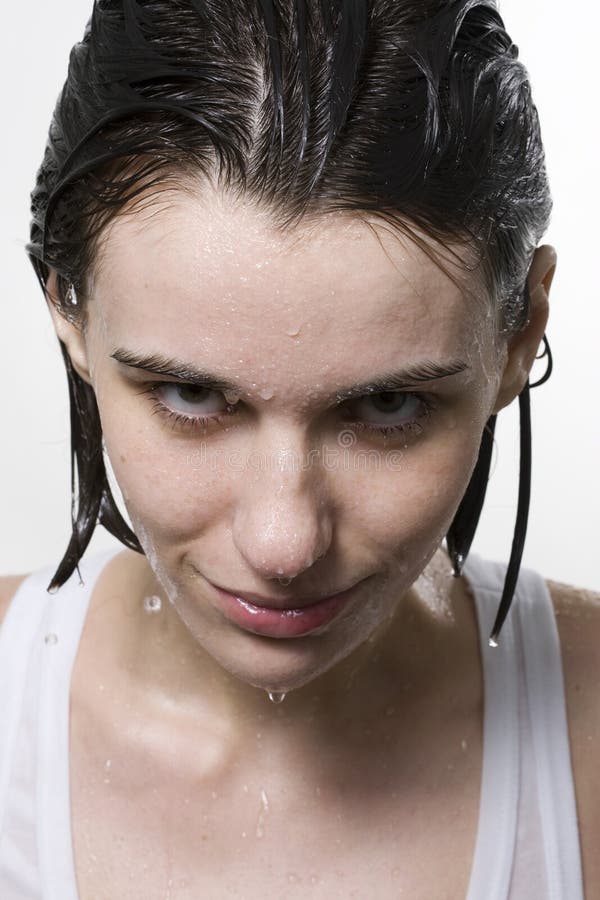 Portrait of wet woman