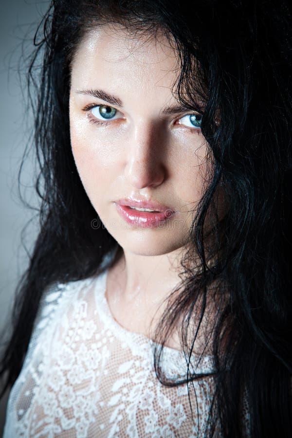 Portrait of wet woman