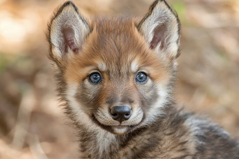 A portrait of a wolf pup vector illustration