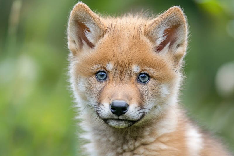 A portrait of a wolf pup royalty free illustration