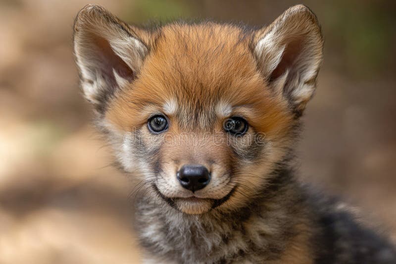 A portrait of a wolf pup royalty free illustration