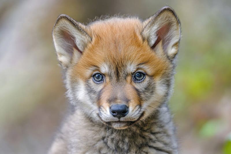 A portrait of a wolf pup vector illustration