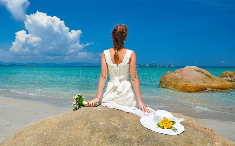 Portrait of a woman bride in a beautiful white wedding dress on