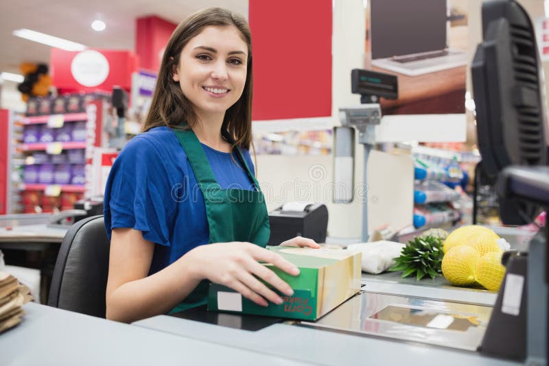 cashier smiling woman portrait preview