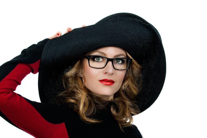 Woman in elegant hat stock image. Image of elegant, delightful 47599079