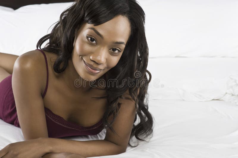 Portrait Of Woman Lying In Bed stock images Portrait Of Woman Lying In Bed stock images