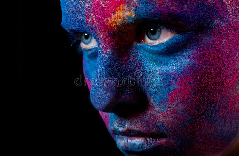 Portrait of woman with paint make-up