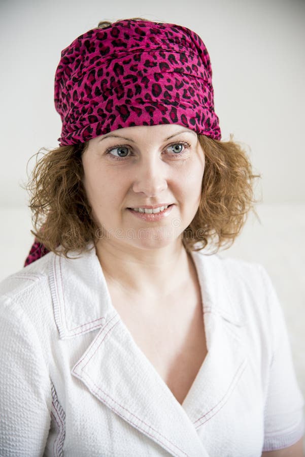 Portrait of Woman with Scarf on Her Head Like a Gypsy Stock Photo ...