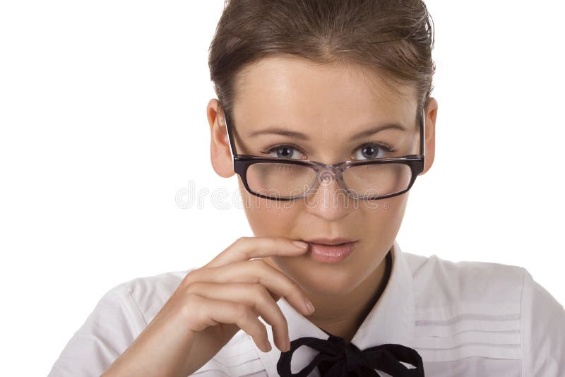 Portrait of woman wearing glasses